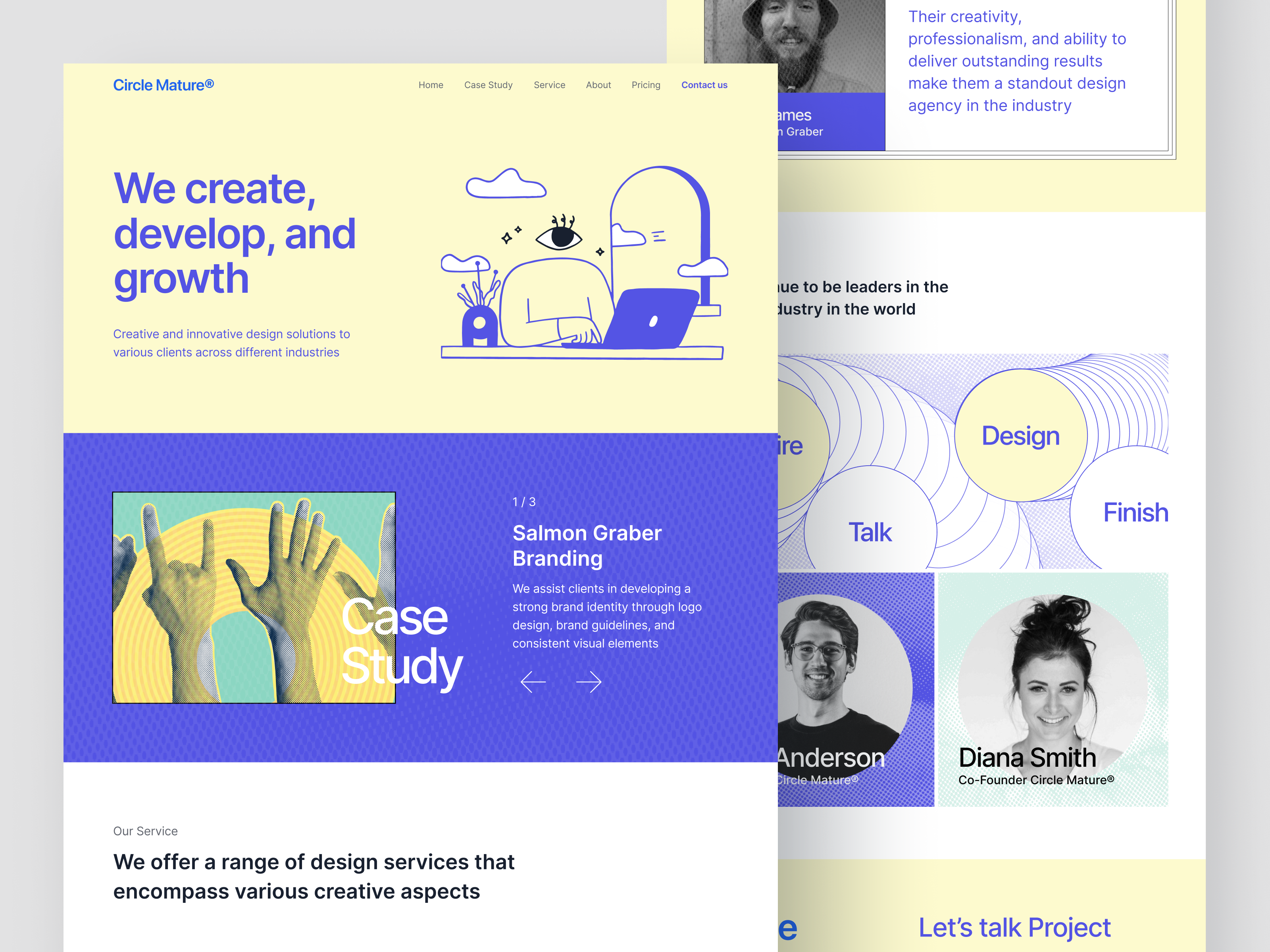 Circle Mature® - Agency Landing Page agency website case study company concept contact us corporate website creative creative agency design agency digital agency illustration landing page landing page design minimalist website modern website product design studio studio agency website ui design user interface