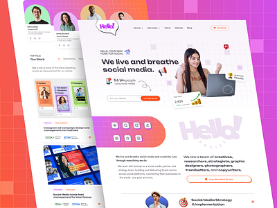 Social Media Marketing Agency Landing Page agency colorful creative digital marketing friendly fun loving landing page marketing quirky social media website