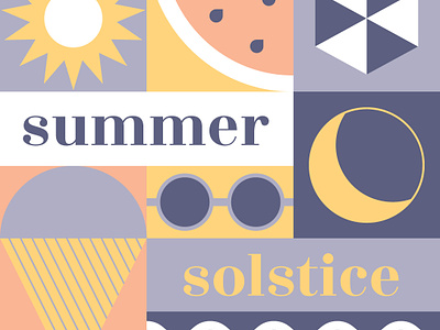 Summer Solstice grid icons modular summer summer solstice typography