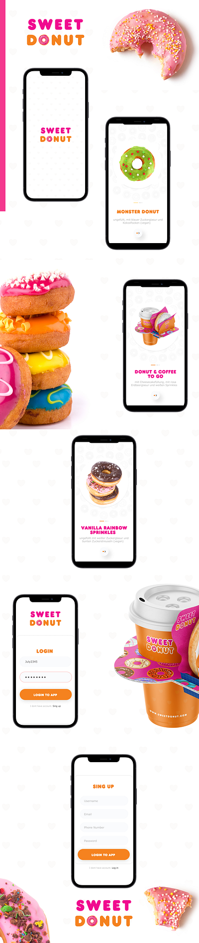 Sweet Donut - Product Design - App Work branding design figma graphic design illustration logo typography ui ux vector