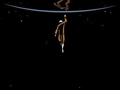 Just Refracting astronaut illustration illustrator nasa planet reflection space vector