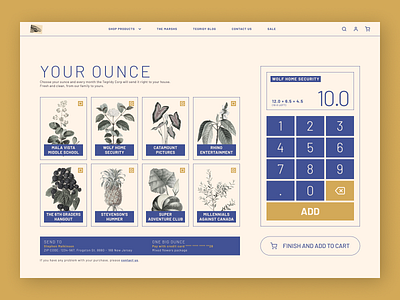 Tegridy Farms Ounce Calculator daily ui daily ui 004 dailyui e commerce graphic design interface landing page shopping south park ui web webpage