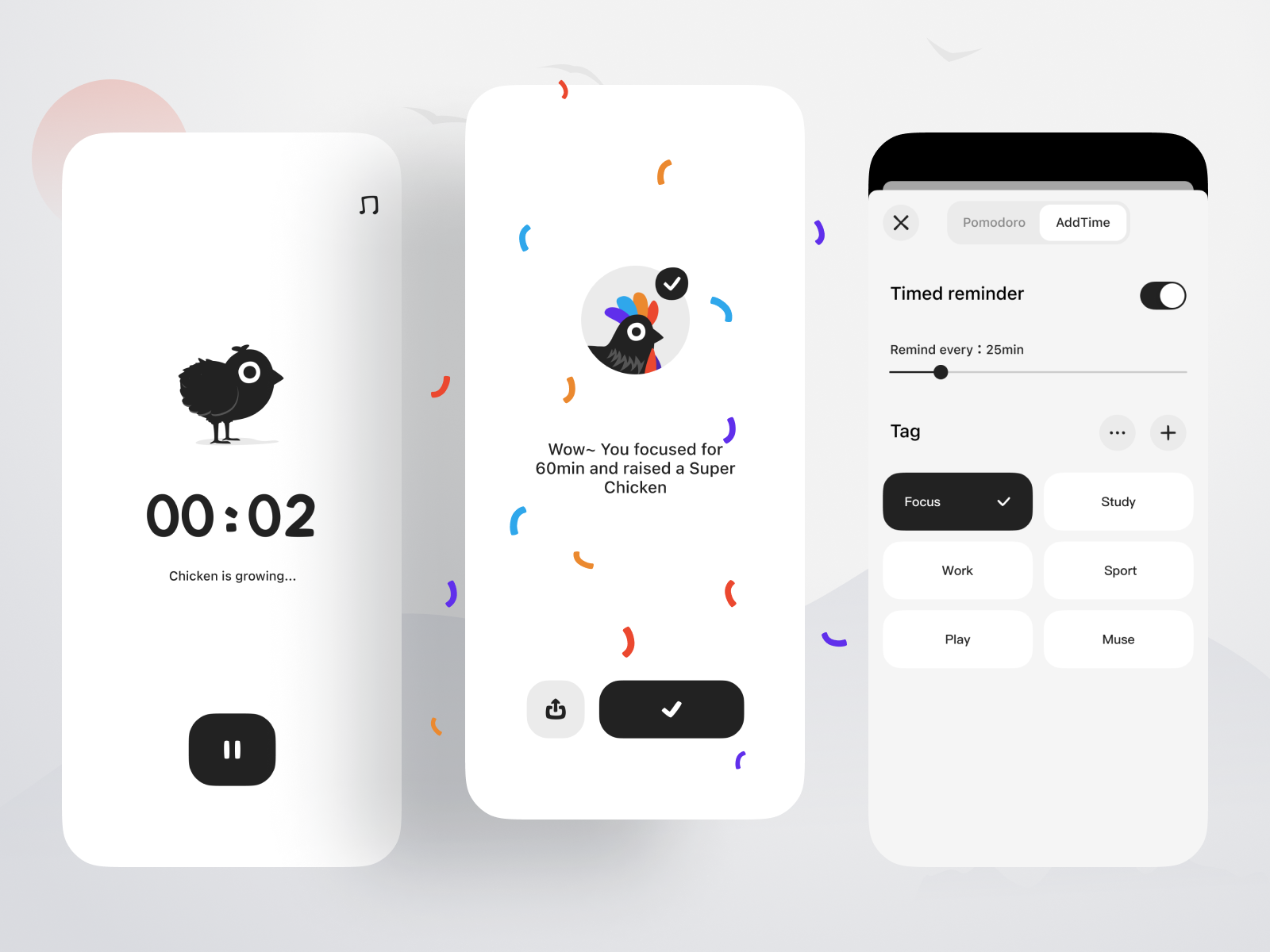 AddTime in ChickFocus App by VikesTan on Dribbble