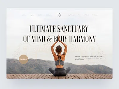 Yoga Studio Website design exercise gold harmony health hero landing landingpage meditation minimalistic pilates startup studio ui web design website wellness yoga yoga pose yogasession