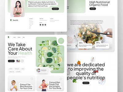Nutrifit - Nutrition Consulting Website animation diet doctor food health landing page layout marketplace medical minimal motion motion graphics nutrition ui uiux web web design website