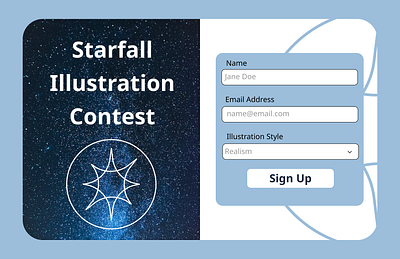 Illustration Contest Sign Up design graphic design typography ui