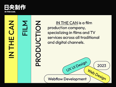 IN THE CAN - Digital Film Production Company branding design process film graphic design ui ux web design