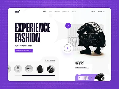 Genuine: Landing Page UI Concept brand branding clothing design fashion gradient ui uidesign uiux