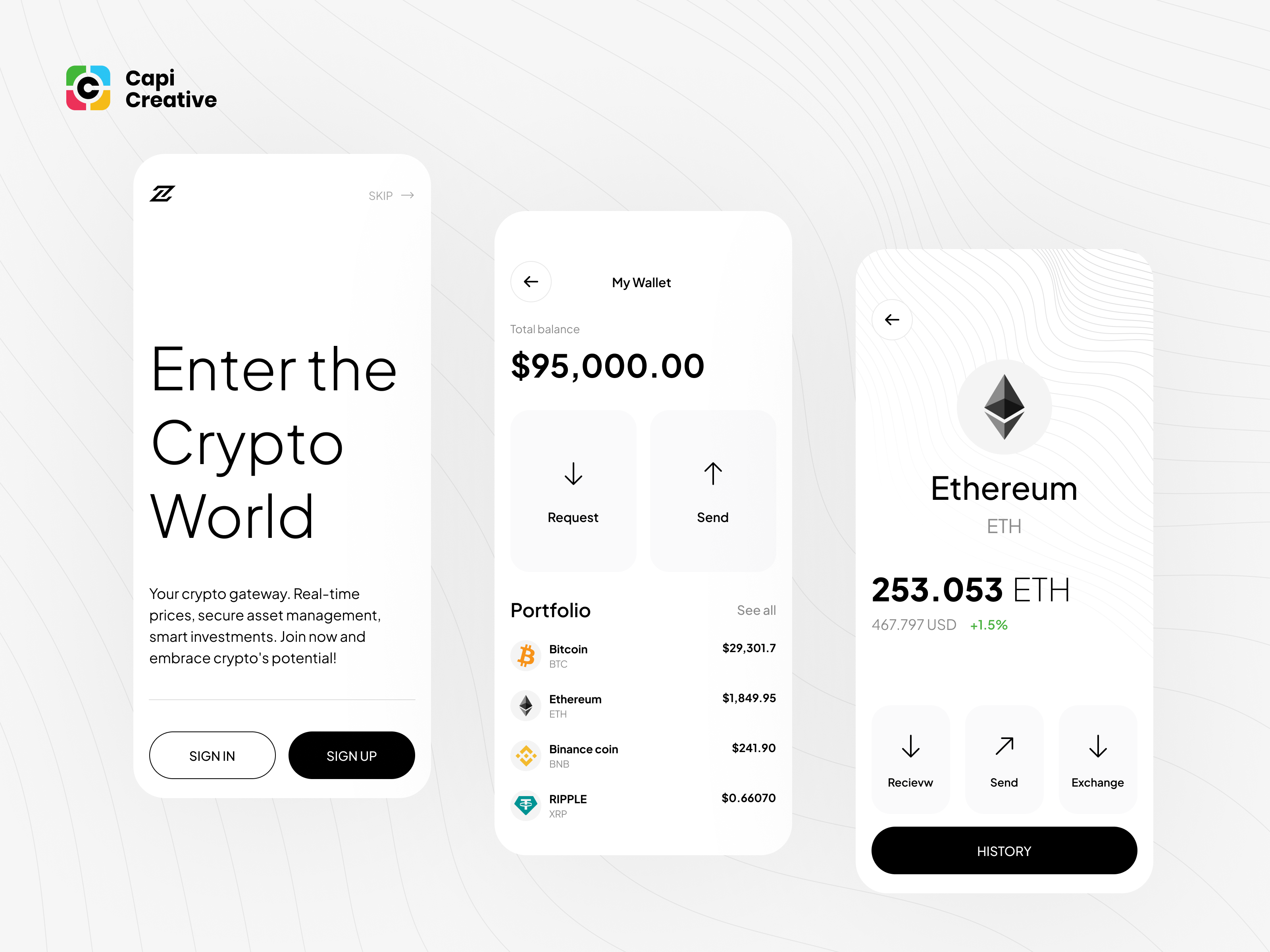 Example of Crypto Fintech UI/UX Web App Design