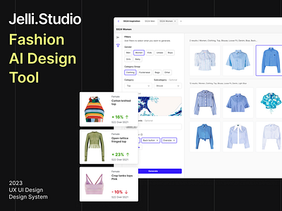 Jelli.Studio - Fashion AI Range Mapping Tool ai branding design process design system design thinking digital design fashionai interaction product design ui ux webapp