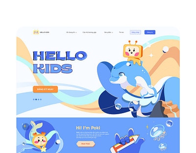 Hello Kids Web design illustration ui ux