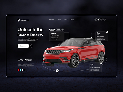 ZenDrivex Electric Car Landing page car download drive free landingpage online top ui web