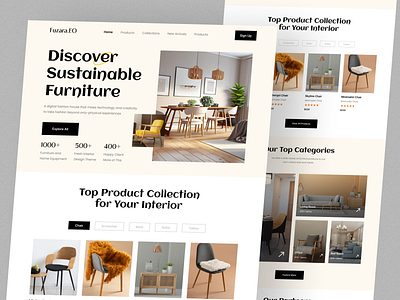 Furniture Website Landing Page furniture website landing page landing page design ui design ui landing page web design web ui