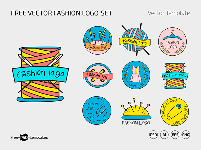 Free Vector Fashion Logo Set ai design fashion free freebie logo logos logotype photoshop psd template templates vector vectors