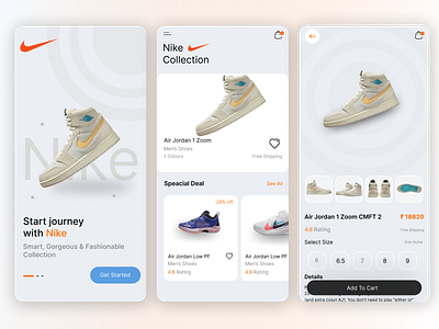 Nike App Re - Created 3d app branding design graphic design new nike recent recreated redesign trending ui ux vector