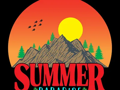 Summer Paradise T-shirt Design design graphic design graphics t shirt design illustration logo paradise t shirt t shirt design typography typography t shirt design ui