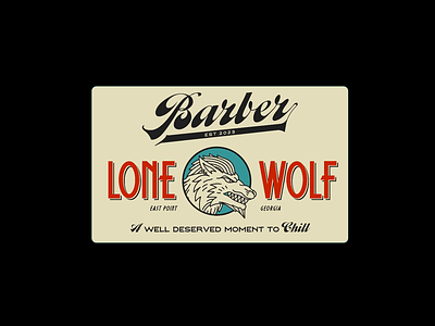 Lone Wolf Barbershop - Application Preview barber barbers barbershop branding business card design geometric illustration line lineart logo lone wolf motion poster sign age typeface typography vintage visual branding wolf