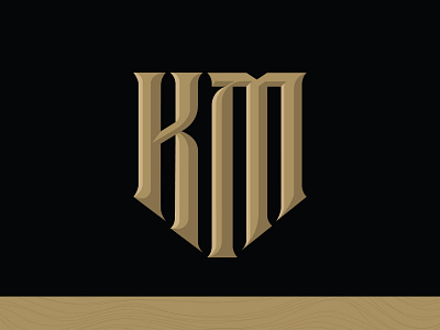 KM Monogram branding crest design graphic design k logo m monogram shield sports webdesign