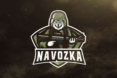 Soldier Cat Sport and Esports Logos branding cat design esport game gaming graphic graphic design gun illustration logos navozka soldier sport