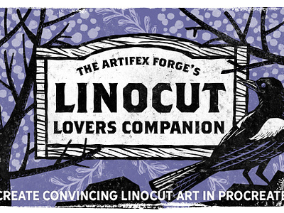 Linocut Lovers Companion - Procreate