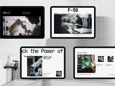 F-50 | AI Manufacturing Website Design ai ai manufacturing design manufacturing website tech website ui ux web website website design