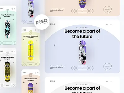 Piso - Skateboard Shop App UI app app design ecommerce ecommerce app ice skating ice skating mobile app mobile ui roller skate shop skate skateboard skateboard shop skateboard store skateboarding skateboards skateshop sports ui ux