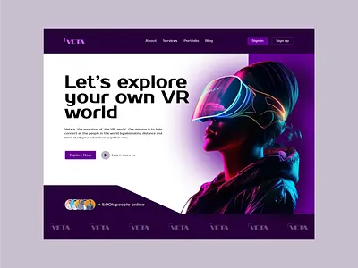 Hero design VETA branding design landing page ui ui design web website