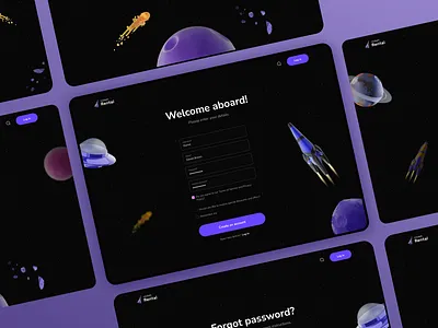 Rocket Rental - Onboarding for the online rocket rental service 3d application login onboarding product design ui ux ux design web app web design web platform