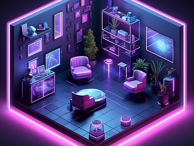 【申焯栢ai設計作品】Isometric Room v1 ai ai art design graphic design illustration midjourney 申焯栢