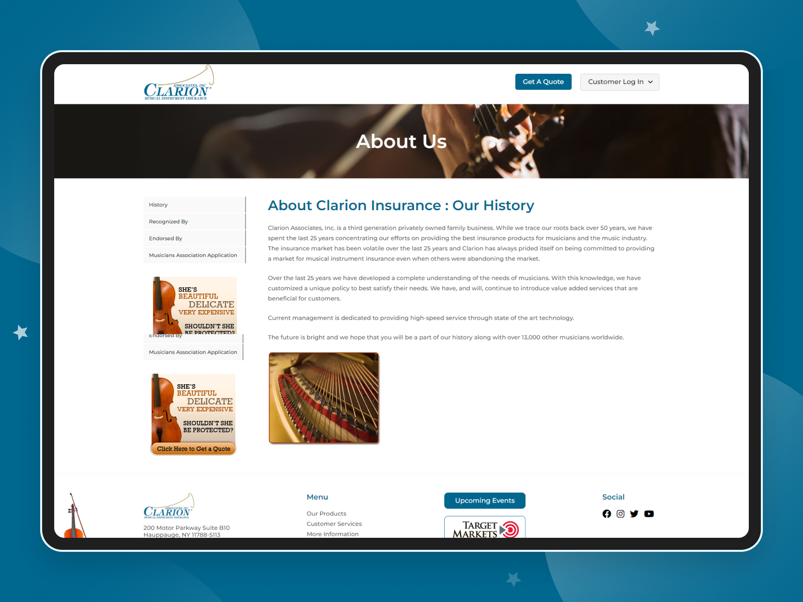 CLARION MUSICAL INSTRUMENT INSURANCE by Sunil Gohel on Dribbble