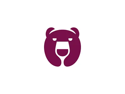 Wine Bear Logo animal bear brand branding for sale glass logo mark nagual design wine