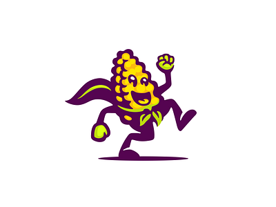 Corn Hero Logo brand branding corn design for sale hero illustration logo mark nagual design plant