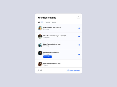 Notification Modal - UI app bar card components design design systems figma figma components icon iconography landing page message minimalist modal notifcation notification modal ui ui design ui kit