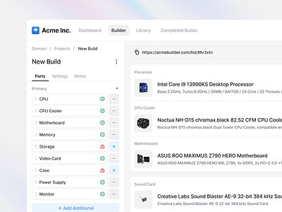 Custom System Builder app build builder clean dashboard design details interface manage minimal navigation node settings sidebar system ui ui design ux ux design web