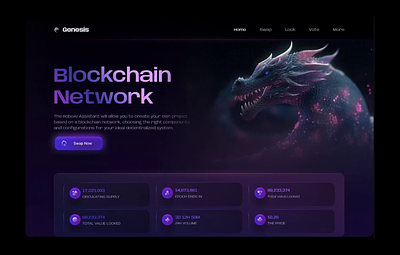 Web3 Job Website design blockchain cyberpunk design dragons illustration landing neon ui ux web website