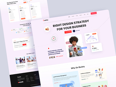 Quiety - agency landing page agency agency branding agency landing page creative creative agency digital agency exploration interface landing page marketing agency ui design ux design web design webdesing website design