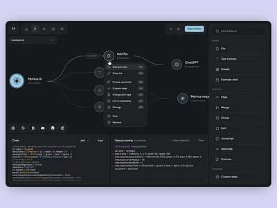 Web Dashboard Ai with no-code ai app artificial intelligence branding connections constructor dashboard design graphic design inspiration interface mobile no code nocode panel platform tree ui ux web