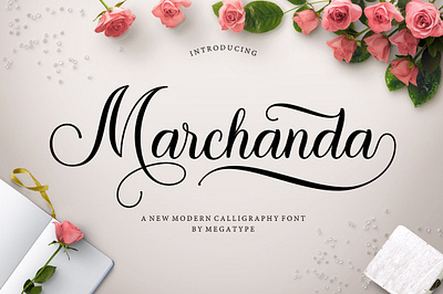 Marchanda Script branding cover design display fonts headlines logo modern wedding