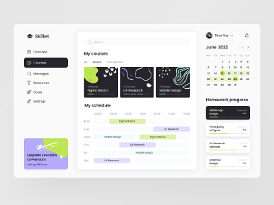 Education dashboard 🤓 | Hyperactive branding classes dashboard design education platform hyperactive interfaces learning dashboard online education product design progress tracker saas typography ui ux web design