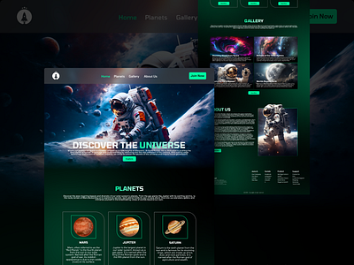 Space website design UI/UX planets website danger space website desugn uiux design website design