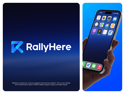 RallyHere - Logo Concept 2 app application blockchain brand branding crypto development games gaming gradient identity logo logodesign logodesigner platform publisher service symbol