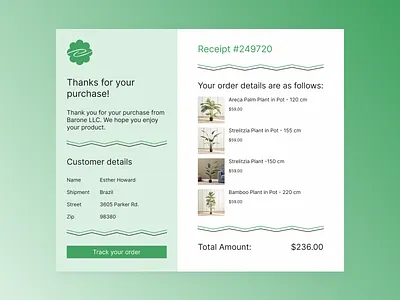 #DailyUI_017: Email Receipt branding design graphic design illustration logo ui ux vector web design website
