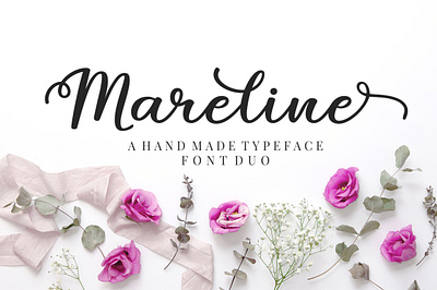 Mareline Script Font Duo branding cover design display fonts logo modern typography wedding