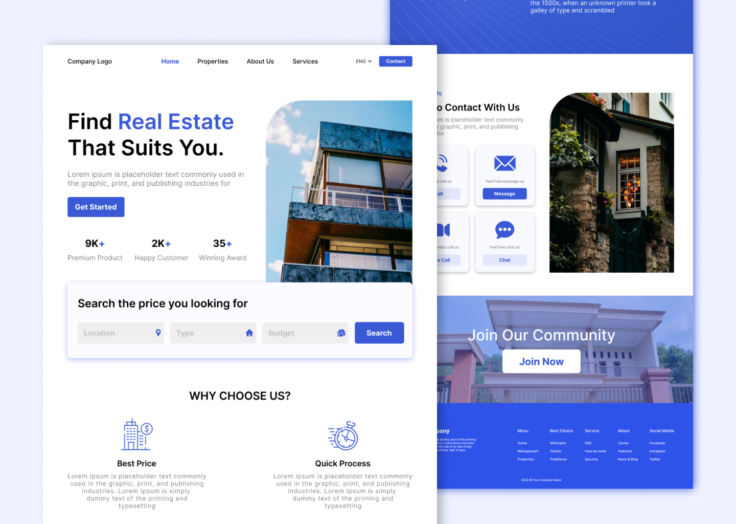 Real Estate Landing Page figma figma designer figma landing page landing page landing page design real estate real estate landing page real estate log in page real estate properties details real estate prototype real estate web real estate web page real estate website ui ui designer uiux web page design web prototype web ui website design