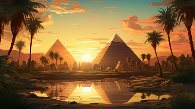 Background for the game Ancient Egypt ai background branding design game background game design graphic design illustration ui vector
