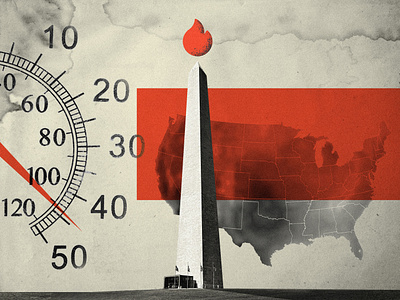 Heat Wave #1 collage digital collage digital illustration editorial editorial illustration fire graphic design heat heat wave illustration photoshop thermometer usa