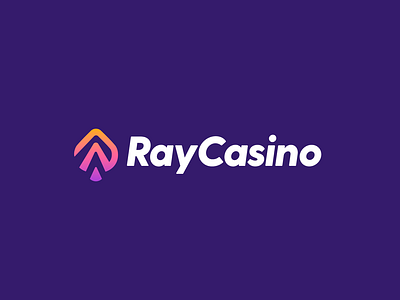 Ray ace bet branding casino concept double meaning gradient lettermark logo r r letter ray roxana niculescu simple spade sun