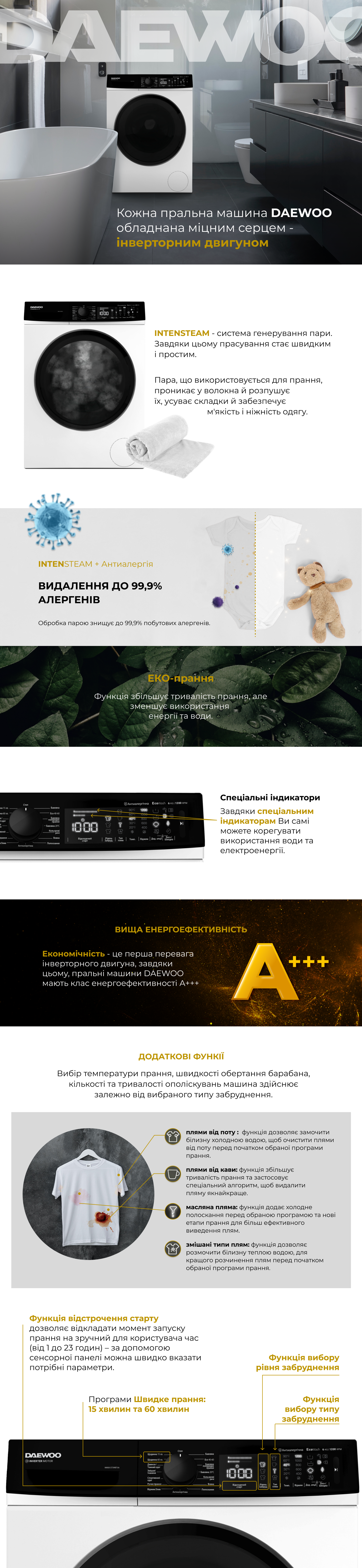 🌫 Website content for DAEWOO washing machine ai branding content daewoo design graphic design illustration rich content ui web design website website design