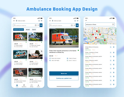 Ambulance Booking App Design app ui