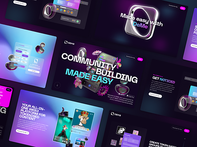Web3 Landing Page Sections 1pager agency app branding crypto design homepage illustration landing landing page logo marketing nft one pager social ui ux web web3